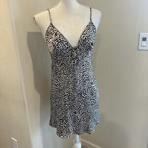 Victoria's Secret leopard print silk slip. Size petite small